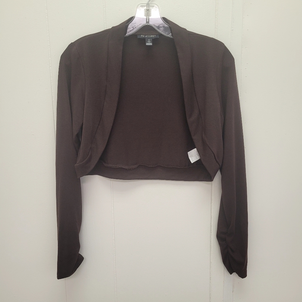 Jodi Kristopher Ruched Sleeve Cropped Shrug